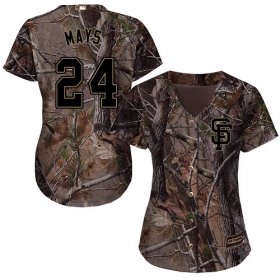 Wholesale Cheap Giants #24 Willie Mays Camo Realtree Collection Cool Base Women\'s Stitched MLB Jersey