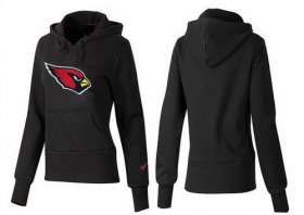 Wholesale Cheap Women\'s Arizona Cardinals Logo Pullover Hoodie Black