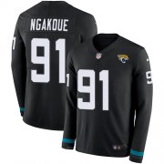 Wholesale Cheap Nike Jaguars #91 Yannick Ngakoue Black Team Color Men's Stitched NFL Limited Therma Long Sleeve Jersey
