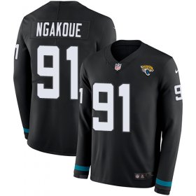 Wholesale Cheap Nike Jaguars #91 Yannick Ngakoue Black Team Color Men\'s Stitched NFL Limited Therma Long Sleeve Jersey