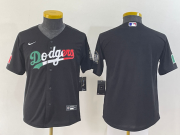 Wholesale Cheap Youth Los Angeles Dodgers Blank Mexico Black Cool Base Stitched Baseball Jersey