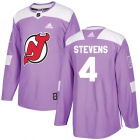Wholesale Cheap Adidas Devils #4 Scott Stevens Purple Authentic Fights Cancer Stitched NHL Jersey