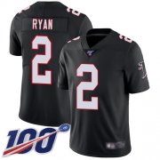 Wholesale Cheap Nike Falcons #2 Matt Ryan Black Alternate Men's Stitched NFL 100th Season Vapor Limited Jersey