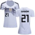 Wholesale Cheap Women's Germany #21 Gundogan White Home Soccer Country Jersey