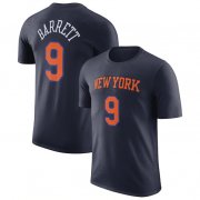 Cheap Men's New Yok Knicks #9 RJ Barrett Navy 2022-23 Statement Edition Name & Number T-Shirt