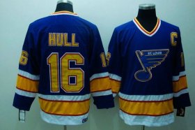 Wholesale Cheap Blues #16 Brett Hull Stitched Blue CCM Throwback NHL Jersey