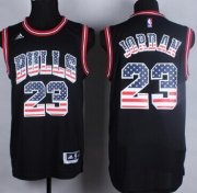 Wholesale Cheap Chicago Bulls #23 Michael Jordan Revolution 30 Swingman 2014 USA Flag Fashion Black Jersey