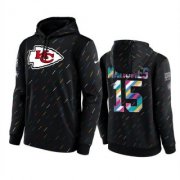 Wholesale Cheap Men's Kansas City Chiefs #15 Patrick Mahomes 2021 Charcoal Crucial Catch Therma Pullover Hoodie