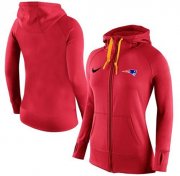 Wholesale Cheap Women's Nike New England Patriots Full-Zip Performance Hoodie Red