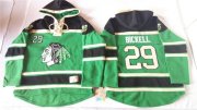 Wholesale Cheap Blackhawks #29 Bryan Bickell Green St. Patrick's Day McNary Lace Hoodie Stitched NHL Jersey