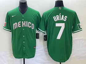 Wholesale Cheap Men\'s Mexico Baseball #7 Julio Urias Green 2023 World Baseball Classic Stitched Jersey1
