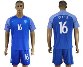 Wholesale Cheap Holland #16 Clasie Away Soccer Country Jersey