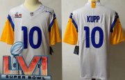 Wholesale Cheap Men's Los Angeles Rams #10 Cooper Kupp Limited White Alternate 2022 Super Bowl LVI Bound Vapor Jersey