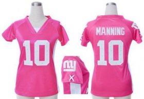 Wholesale Cheap Nike Giants #10 Eli Manning Pink Draft Him Name & Number Top Women\'s Stitched NFL Elite Jersey