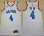Wholesale Cheap Men's New York Knicks #4 Derrick Rose White NEW 2021 Nike Swingman Stitched Jersey