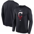 Wholesale Cheap Men's Cleveland Indians Nike Navy Authentic Collection Legend Performance Long Sleeve T-Shirt