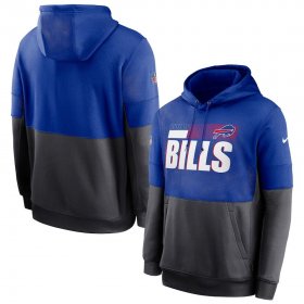 Wholesale Cheap Buffalo Bills Nike Sideline Impact Lockup Performance Pullover Hoodie Royal Charcoal