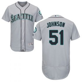 Wholesale Cheap Mariners #51 Randy Johnson Grey Flexbase Authentic Collection Stitched MLB Jersey