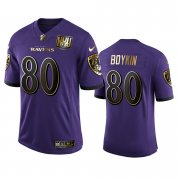 Wholesale Cheap Baltimore Ravens #80 Miles Boykin Men's Nike Purple Team 25th Season Golden Limited NFL Jersey