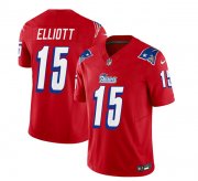 Wholesale Cheap Men's New England Patriots #15 Ezekiel Elliott Red 2023 F.U.S.E. Vapor Limited Football Stitched Jersey