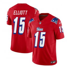 Wholesale Cheap Men\'s New England Patriots #15 Ezekiel Elliott Red 2023 F.U.S.E. Vapor Limited Football Stitched Jersey