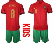 Wholesale Cheap 2021 European Cup Portugal home Youth 8 soccer jerseys