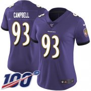 Wholesale Cheap Nike Ravens #93 Calais Campbell Purple Team Color Women's Stitched NFL 100th Season Vapor Untouchable Limited Jersey