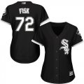 Wholesale Cheap White Sox #72 Carlton Fisk Black Alternate Women's Stitched MLB Jersey
