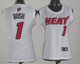 Wholesale Cheap Miami Heat #1 Chris Bosh White Womens Jersey