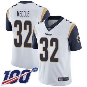 Wholesale Cheap Nike Rams #32 Eric Weddle White Men\'s Stitched NFL 100th Season Vapor Limited Jersey