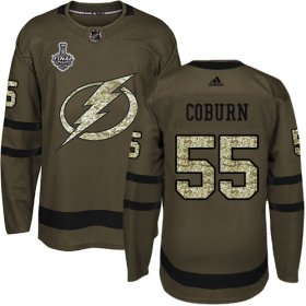 Wholesale Cheap Adidas Lightning #55 Braydon Coburn Green Salute to Service 2020 Stanley Cup Final Stitched NHL Jersey
