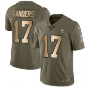 Wholesale Cheap Nike Saints #17 Emmanuel Sanders Olive/Gold Men's Stitched NFL Limited 2017 Salute To Service Jersey