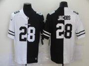 Wholesale Cheap Nike Raiders 28 Josh Jacobs Black And White Split Vapor Untouchable Limited Jersey