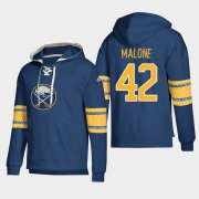 Wholesale Cheap Buffalo Sabres #42 Sean Malone Navy adidas Lace-Up Pullover Hoodie