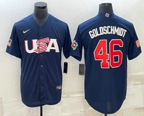 Cheap Men\'s USA Baseball #46 Paul Goldschmidt 2023 Navy World Baseball Classic Stitched Jersey