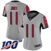 Wholesale Cheap Nike Falcons #11 Julio Jones Silver Women's Stitched NFL Limited Inverted Legend 100th Season Jersey