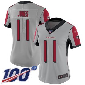 Wholesale Cheap Nike Falcons #11 Julio Jones Silver Women\'s Stitched NFL Limited Inverted Legend 100th Season Jersey