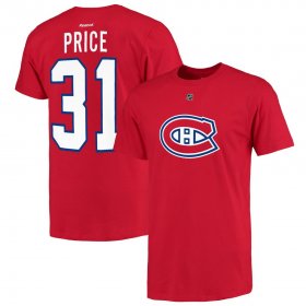 Wholesale Cheap Montreal Canadiens #31 Carey Price Reebok Name and Number Player T-Shirt Red