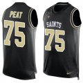 Wholesale Cheap Nike Saints #75 Andrus Peat Black Team Color Men's Stitched NFL Limited Tank Top Jersey