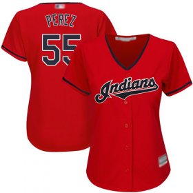 Wholesale Cheap Indians #55 Roberto Perez Red Women\'s Stitched MLB Jersey