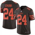 Wholesale Cheap Nike Browns #24 Nick Chubb Brown Men's Stitched NFL Limited Rush Jersey