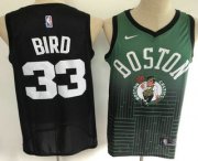 Wholesale Cheap Men's Boston Celtics #33 Larry Bird Green with Black Salute Nike Swingman Stitched NBA Jersey