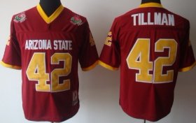 Wholesale Cheap Arizona State Sun Devils #42 Pat Tillman Red Throwback Jersey