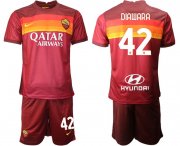 Wholesale Cheap Men 2020-2021 club Roma home 42 red Soccer Jerseys