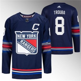 Cheap Men\'s New York Rangers #8 Jacob Trouba Navy Stitched Jersey