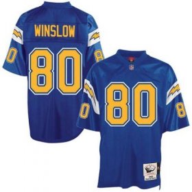 Wholesale Cheap Mitchell And Ness Chargers #80 Kellen Winslow Blue Throwback Stitched NFL Jersey