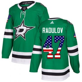 Wholesale Cheap Adidas Stars #47 Alexander Radulov Green Home Authentic USA Flag Stitched NHL Jersey
