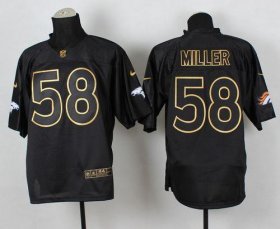 Wholesale Cheap Nike Broncos #58 Von Miller Black Gold No. Fashion Men\'s Stitched NFL Elite Jersey