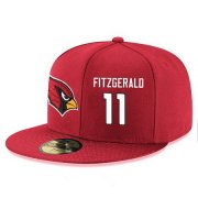 Wholesale Cheap Arizona Cardinals #11 Larry Fitzgerald Snapback Cap NFL Player Red with White Number Stitched Hat