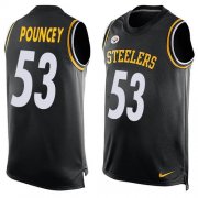 Wholesale Cheap Nike Steelers #53 Maurkice Pouncey Black Team Color Men's Stitched NFL Limited Tank Top Jersey